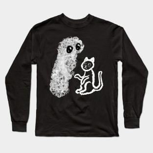 Ghost treats cat Long Sleeve T-Shirt